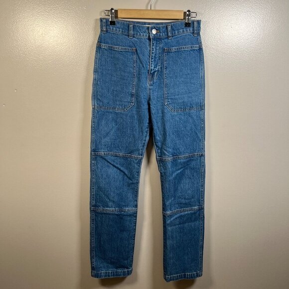 Madewell 90s Straight Utility High Rise Jeans Size 26 Blue Denim Retro - Picture 2 of 12